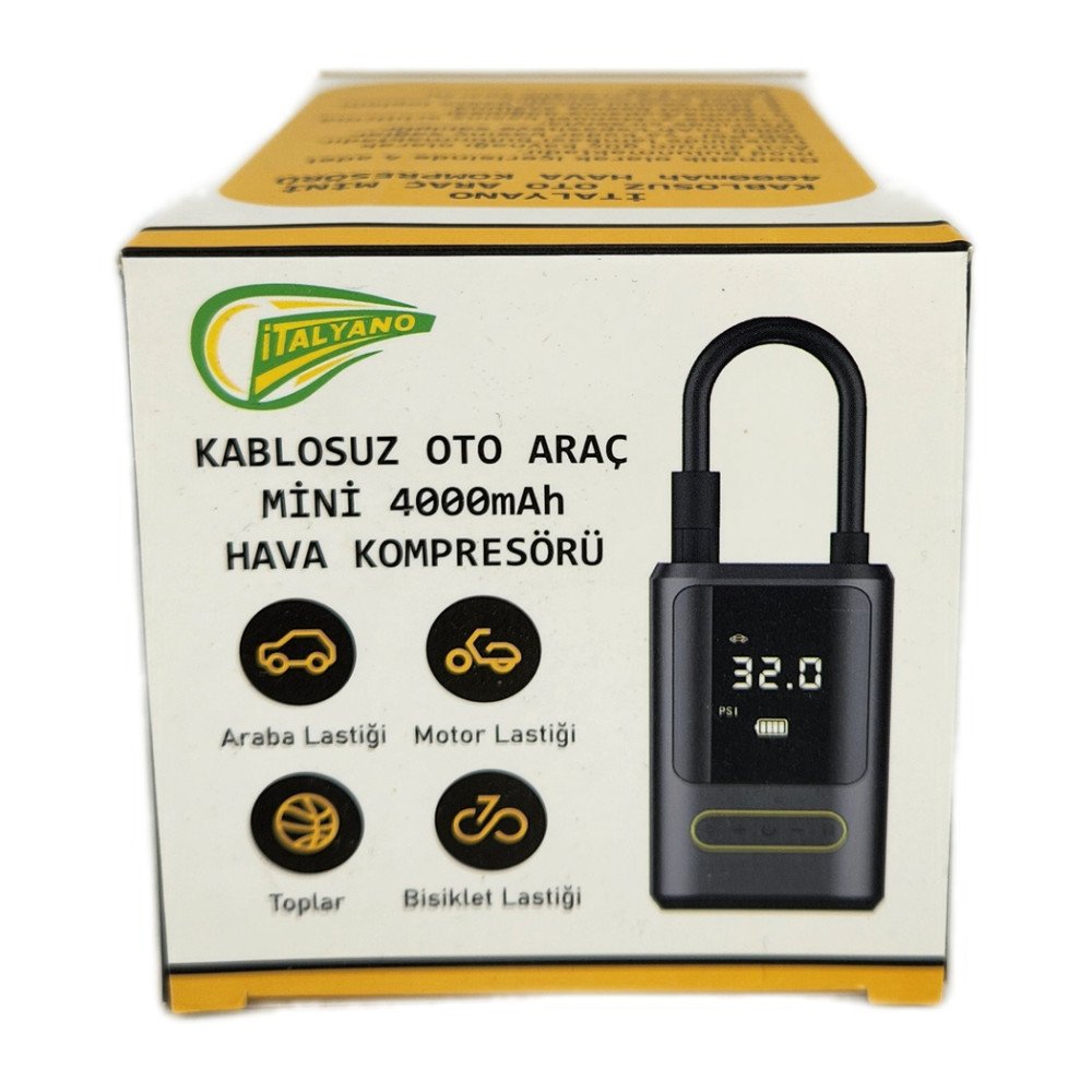 Kablosuz Oto Araç Kompresörü 4000 mAh 150 PSI KA-760 Kablosuz Oto Araç Kompresörü 4000 mAh 150 PSI KA-760