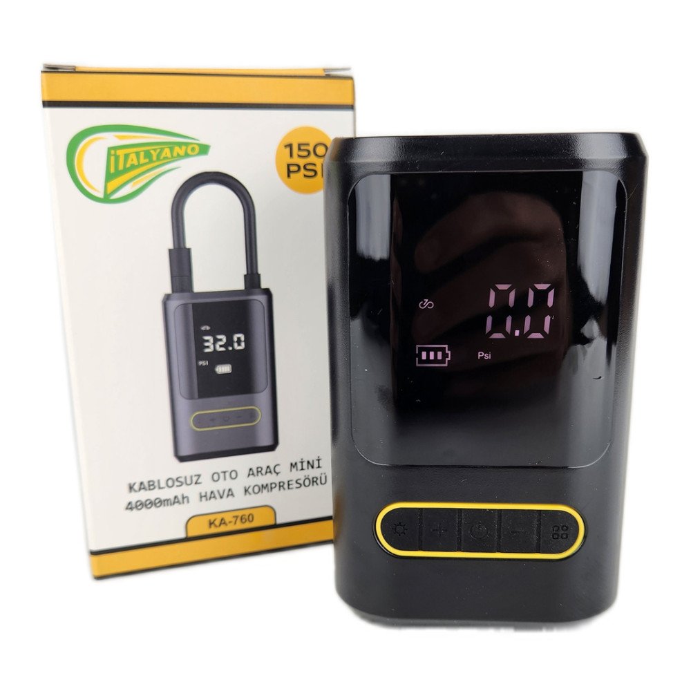 Kablosuz Oto Araç Kompresörü 4000 mAh 150 PSI KA-760