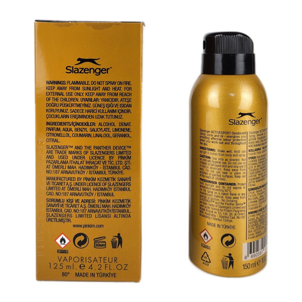 Slazenger Set Parfüm Gold ActiveSport 125 ml + 150 ml Deo Slazenger Set Parfüm Gold ActiveSport 125 ml + 150 ml Deo