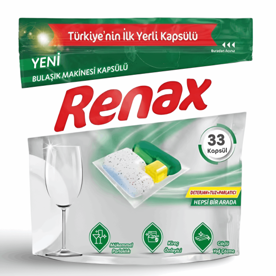 Renax Bulasık Mak.Tablet 33 Lu X6