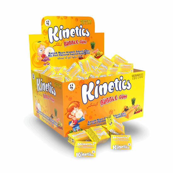 Kinetics Bubble Gum Tekli Sakız Dövmeli Tuttı F.  Şekerli Sakız - 100 Adet