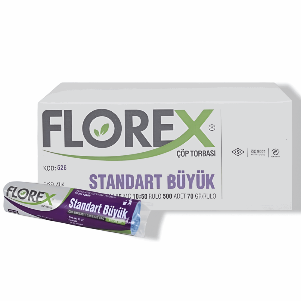 (Koli) Florex Çöp Poşet Büyük Boy 65X80Cm 10Lu X 50 Rulo (Koli) Florex Çöp Poşet Büyük Boy 65X80Cm 10Lu X 50 Rulo