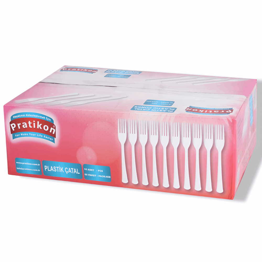 (Koli) Pratikon Plastik Çatal (Barkodlu) 10 Ad X 50 Pk (Koli) Pratikon Plastik Çatal (Barkodlu) 10 Ad X 50 Pk