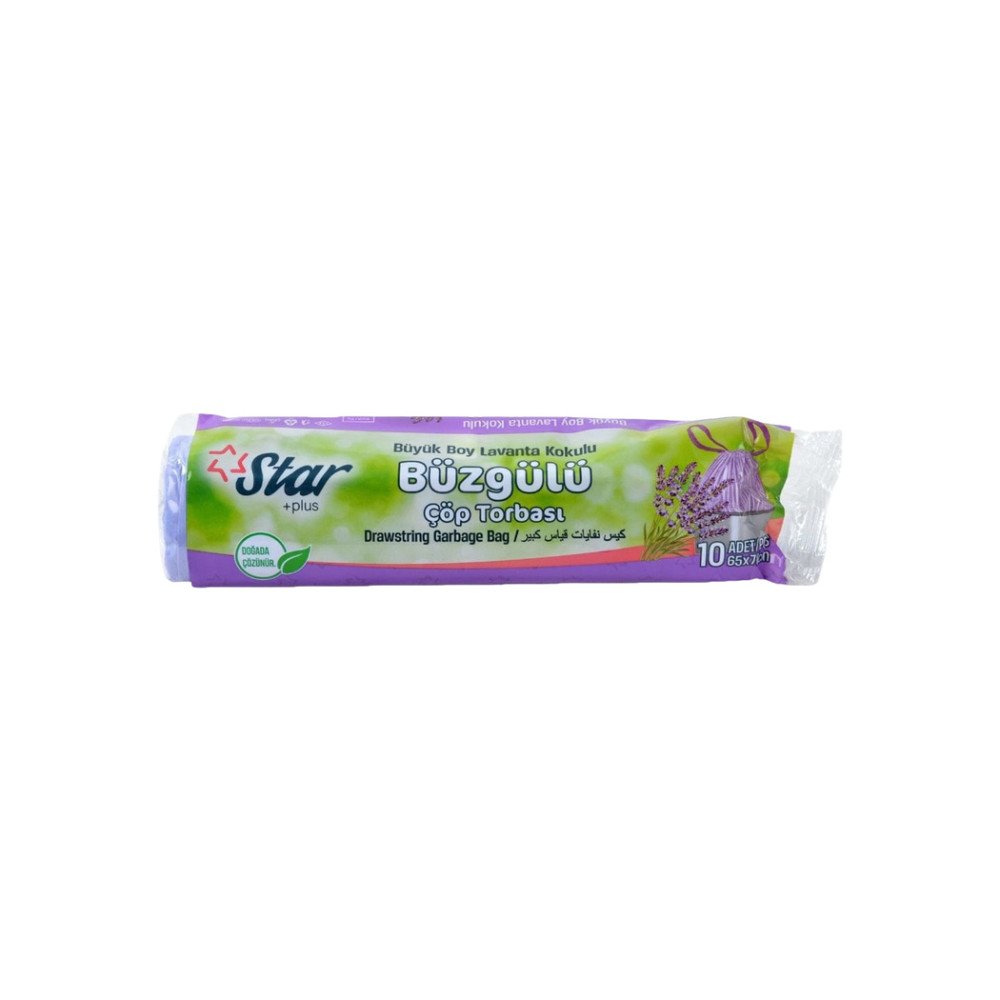 StarPlus Büzgülü Kokulu Çöp Poşeti Lavanta Kokulu Büyük Boy 65x70cm 10Lu Rulo x 50 Adet StarPlus Büzgülü Kokulu Çöp Poşeti Lavanta Kokulu Büyük Boy 65x70cm 10Lu Rulo x 50 Adet