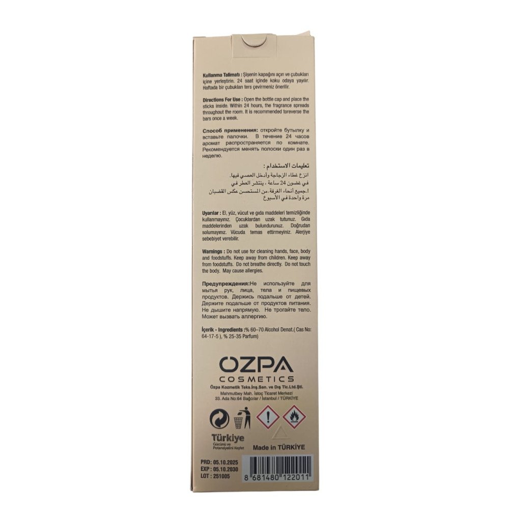 Majestic Çubuklu Oda Kokusu 110 Ml - Amber Kokusu