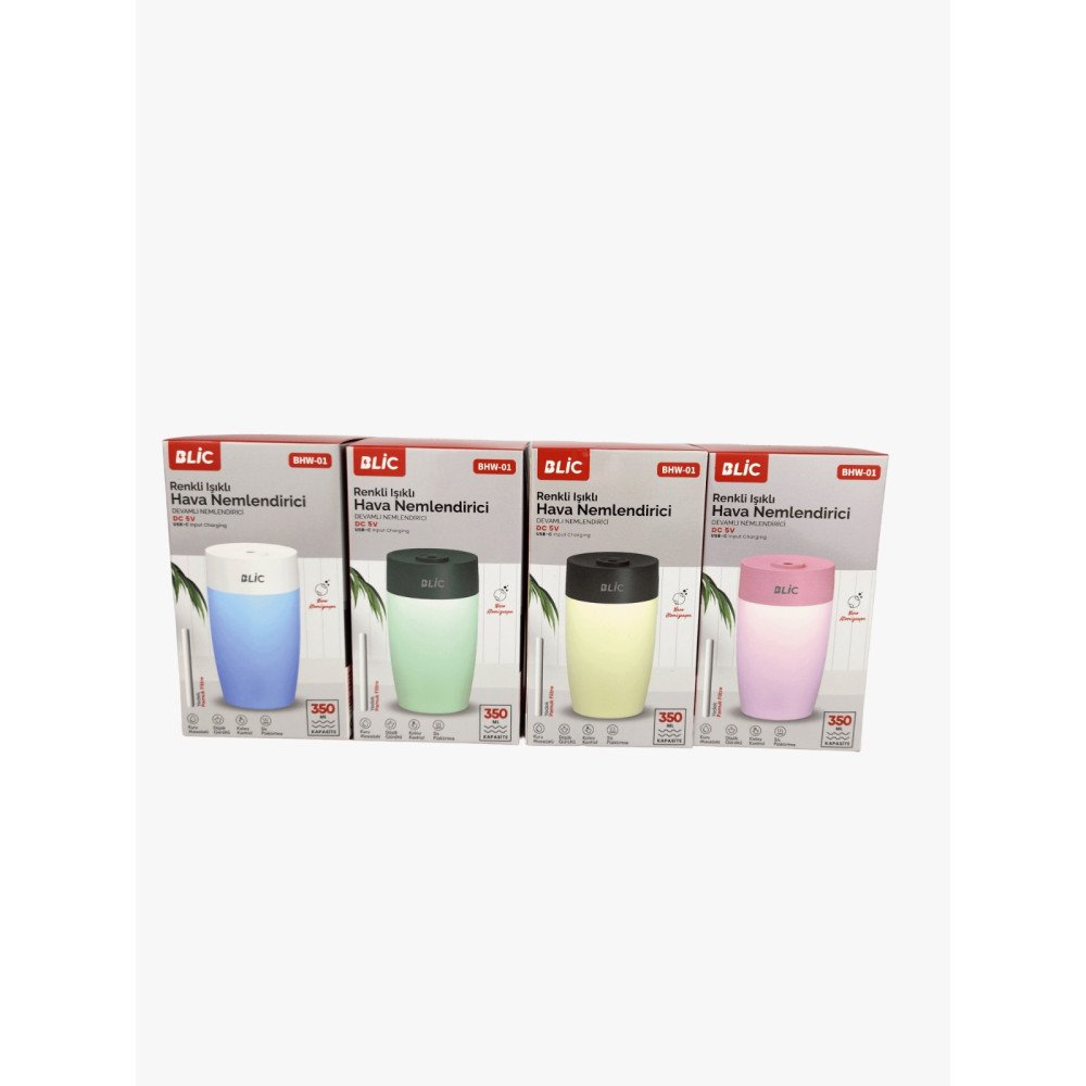BLİC RENKLİ IŞIKLI HAVA NEMLENDİRİCİ BHW-01 350ML