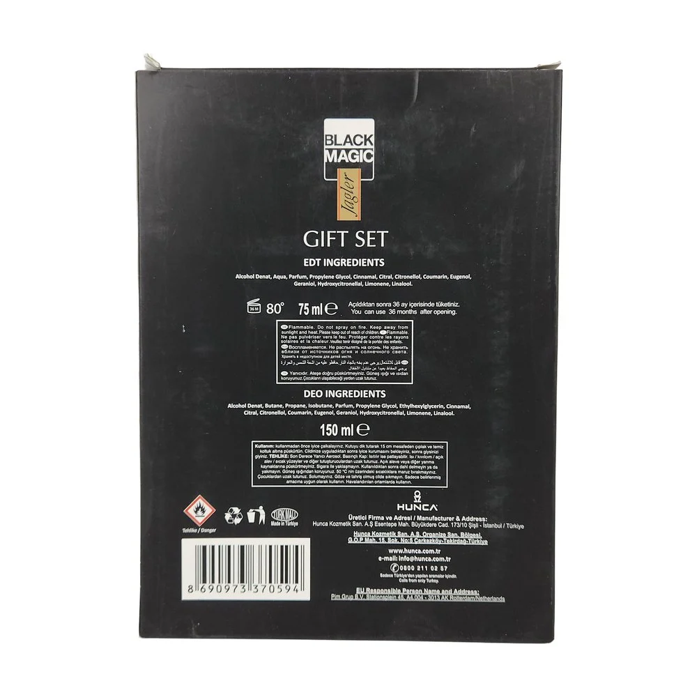 Jagler Set Black Erkek Parfüm Edt 75 Ml + 150 Ml Deodorant Jagler Set Black Erkek Parfüm Edt 75 Ml + 150 Ml Deodorant