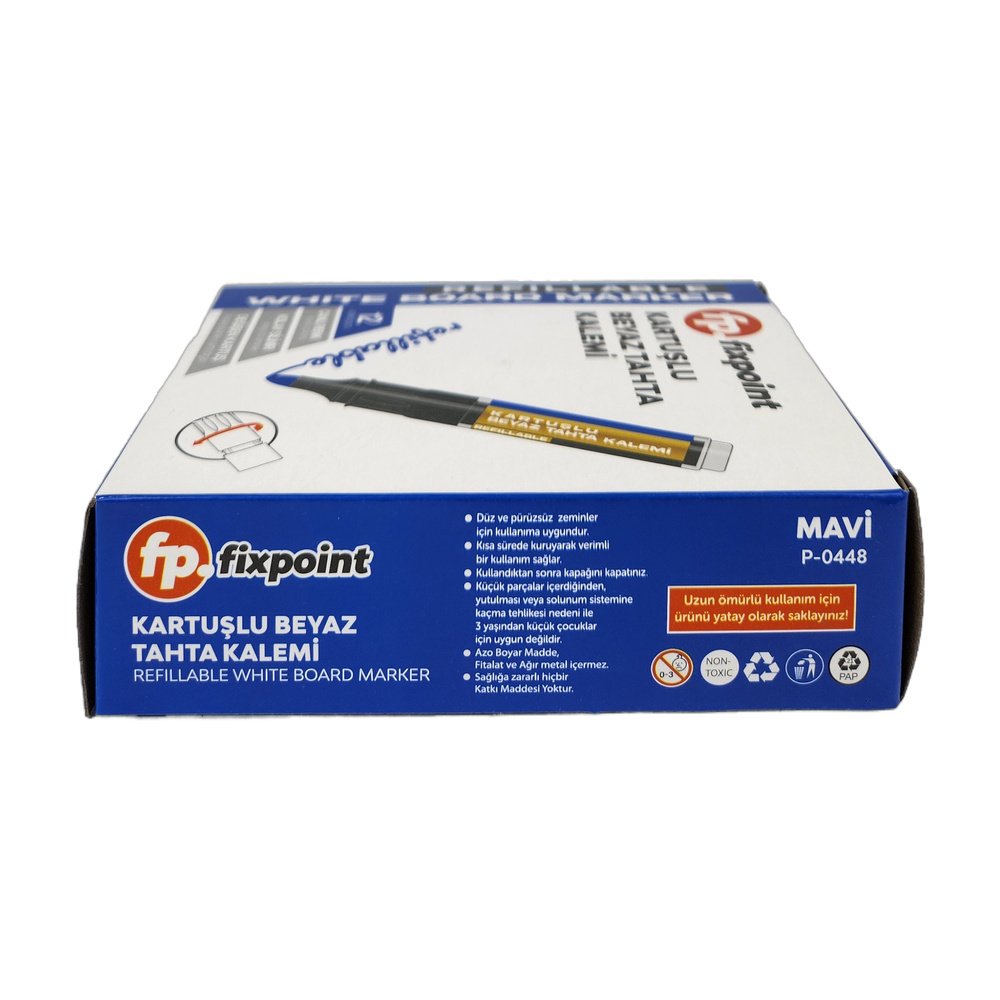 Fixpoint Kartuşlu Beyaz Tahta Kalemi - Mavi P-0448 x 12 Adet