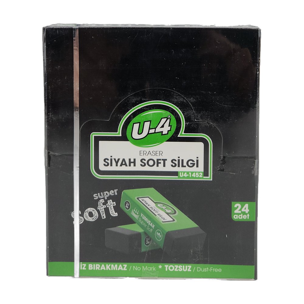 U-4 Eraser Soft Silgi 24Lü - Siyah