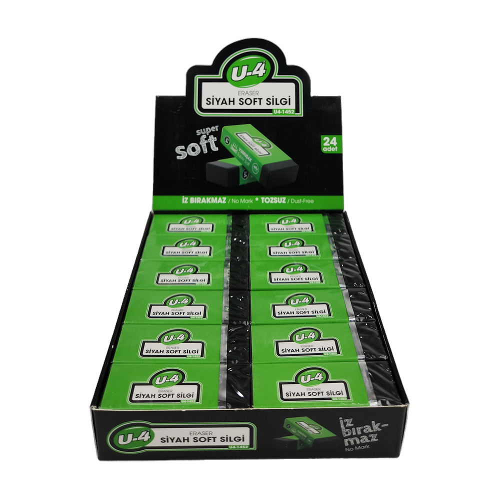 U-4 Eraser Soft Silgi 24Lü - Siyah