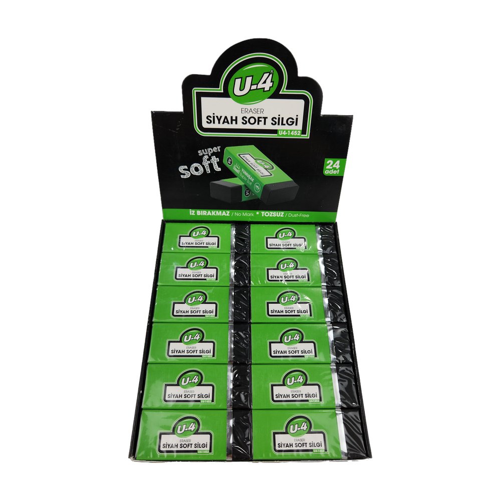 U-4 Eraser Soft Silgi 24Lü - Siyah