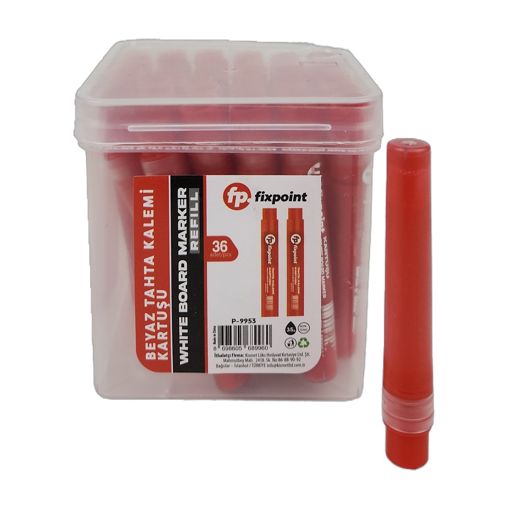 Fixpoint Beyaz Tahta Kalemi Kartuşu 36Lı - Kırmızı