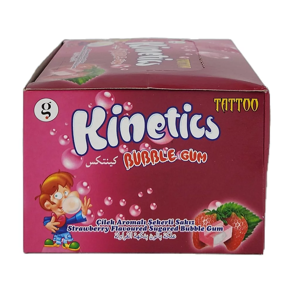 Kinetics Bubble Gum Tekli Sakız Dövmeli Çilek Şekerli Sakız - 100 Adet Kinetics Bubble Gum Tekli Sakız Dövmeli Çilek Şekerli Sakız - 100 Adet