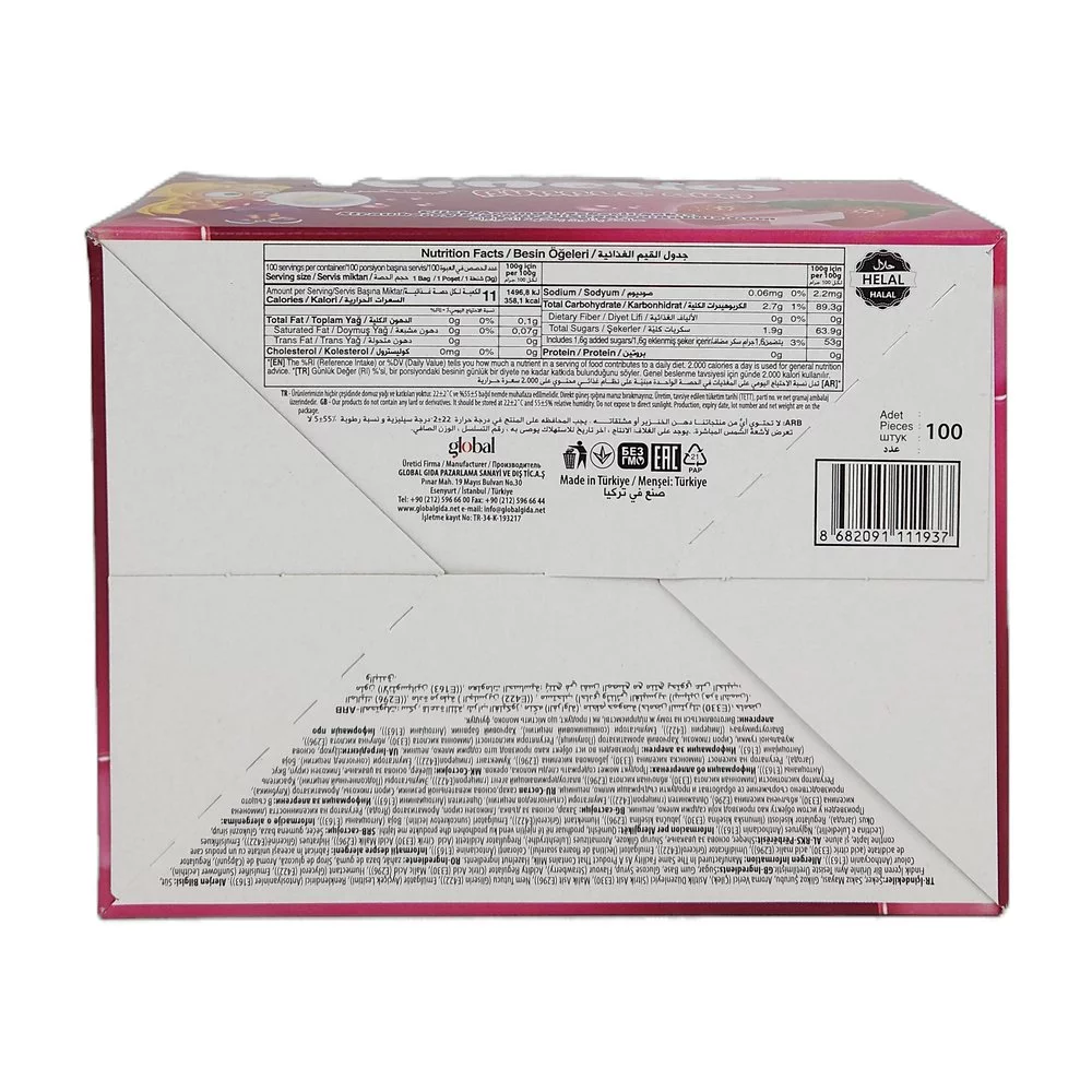 Kinetics Bubble Gum Tekli Sakız Dövmeli Çilek Şekerli Sakız - 100 Adet Kinetics Bubble Gum Tekli Sakız Dövmeli Çilek Şekerli Sakız - 100 Adet