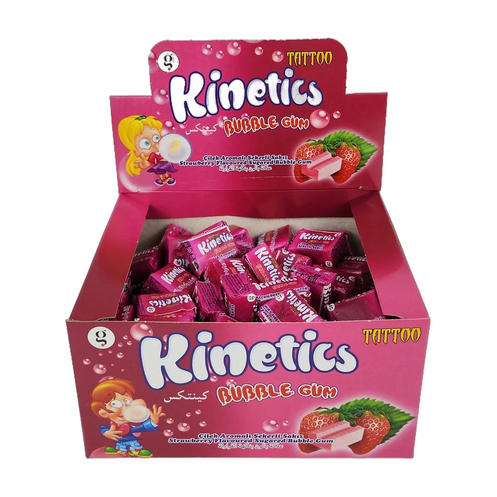 Kinetics Bubble Gum Tekli Sakız Dövmeli Çilek Şekerli Sakız - 100 Adet Kinetics Bubble Gum Tekli Sakız Dövmeli Çilek Şekerli Sakız - 100 Adet