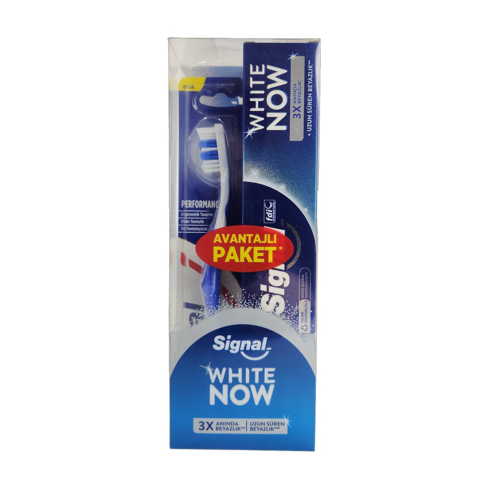 Signal White Now Avantajlı Paket Diş Macunu 75 Ml + Orta Diş Fırçası Signal White Now Avantajlı Paket Diş Macunu 75 Ml + Orta Diş Fırçası