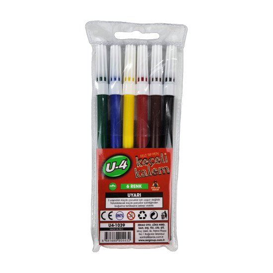 U4-1039 Keçeli Kalem 6Lı x 24 Adet