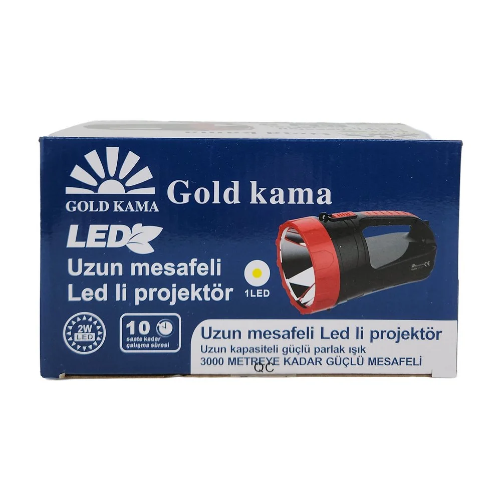 Gold Kama Çift Taraflı Projektör Fener 2W + 6Led Gk-6665 Gold Kama Çift Taraflı Projektör Fener 2W + 6Led Gk-6665