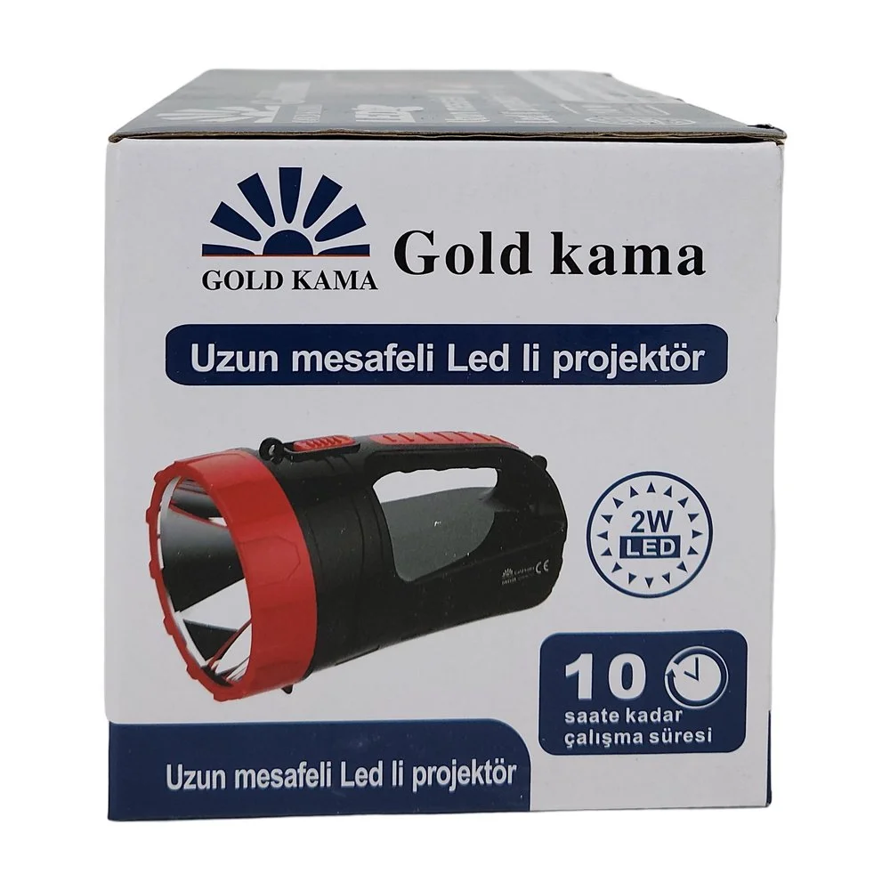 Gold Kama Çift Taraflı Projektör Fener 2W + 6Led Gk-6665 Gold Kama Çift Taraflı Projektör Fener 2W + 6Led Gk-6665