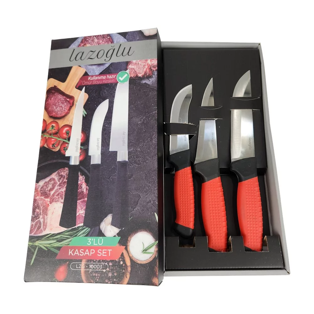 Lazoğlu Ergonomik 3Lü Set Bıçak Kutulu Lazoğlu Ergonomik 3Lü Set Bıçak Kutulu