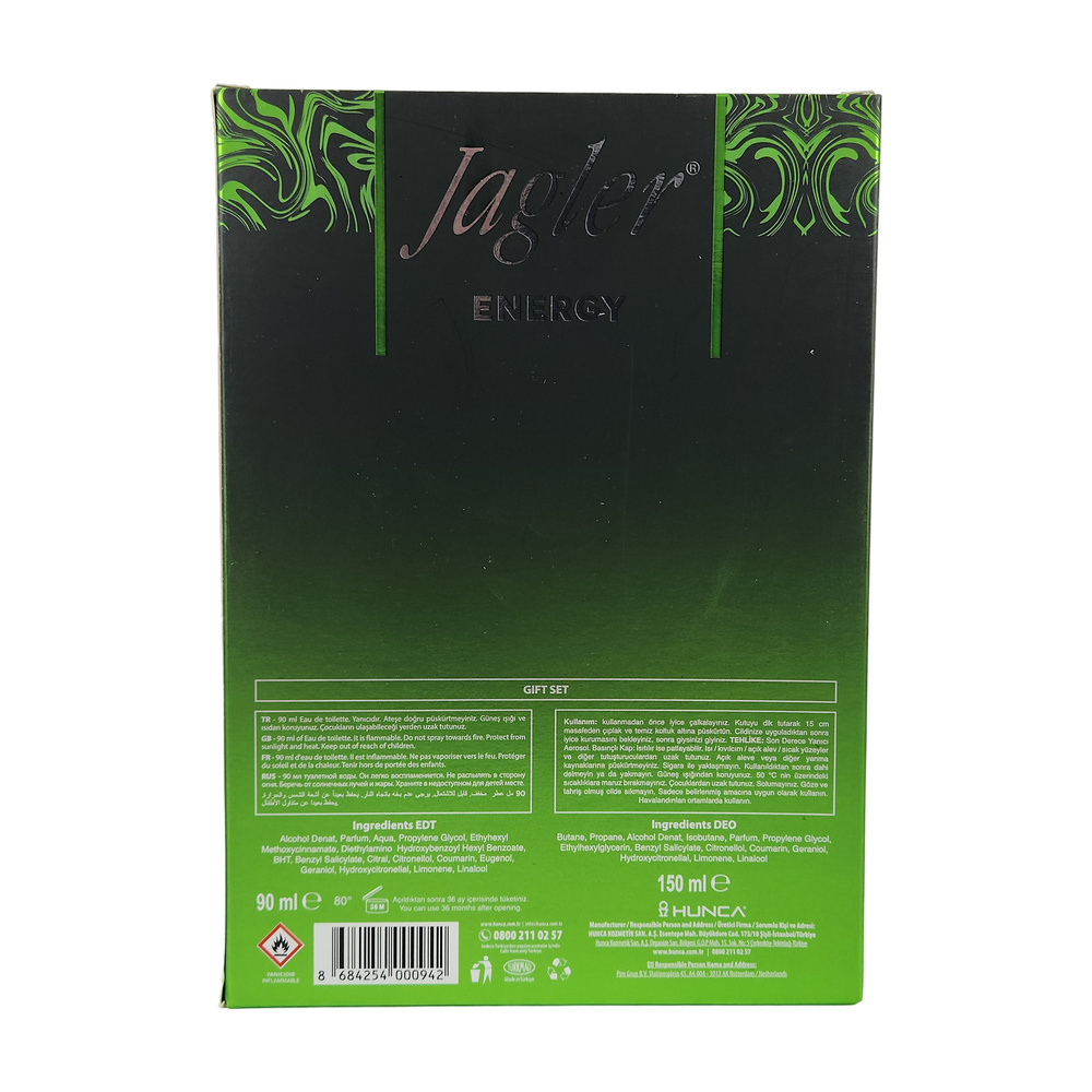 Jagler Set Parfüm Energy Erkek 90Ml + 150Ml