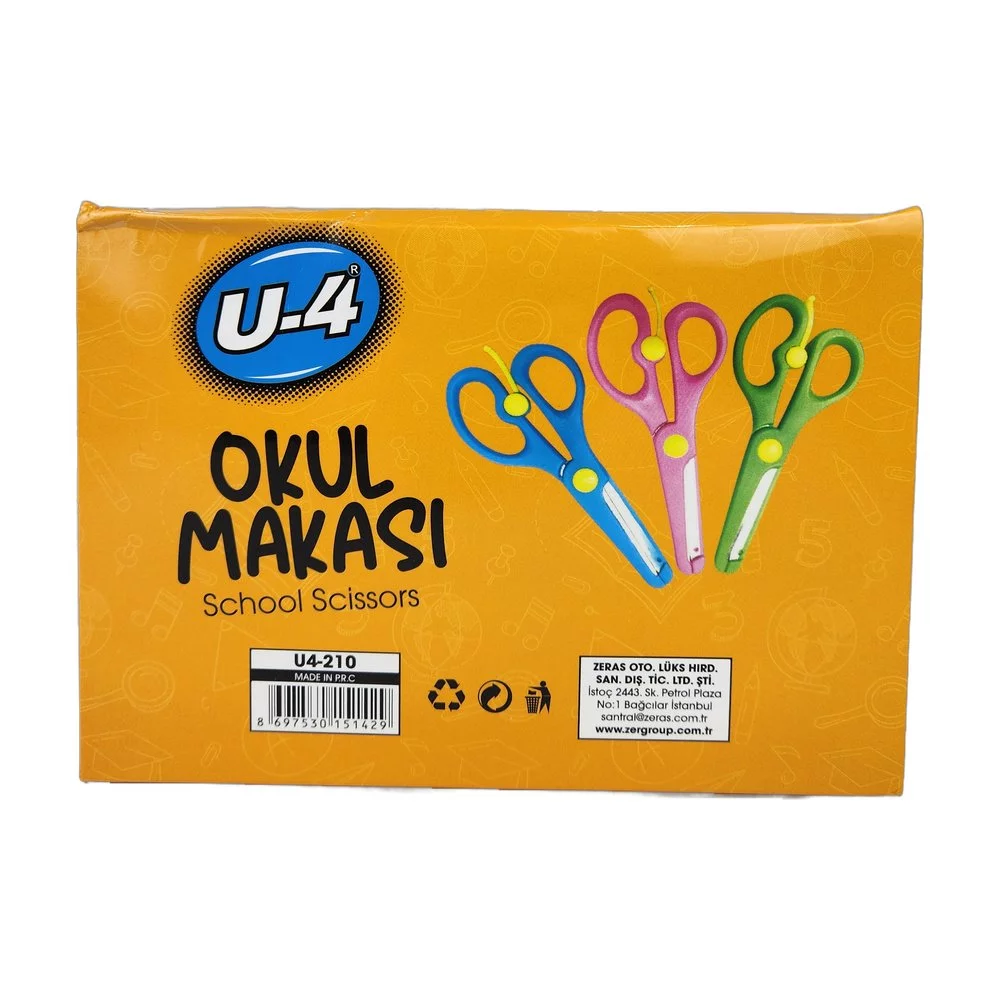 U-4 Korumalı Okul Makası Standlı X 24Adet U-4 Korumalı Okul Makası Standlı X 24Adet