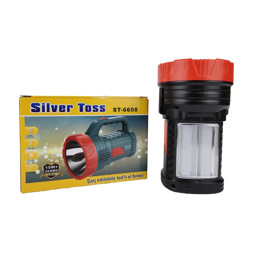Silver Toss ST-6608 Şarj Edilebilir LED'li El Feneri