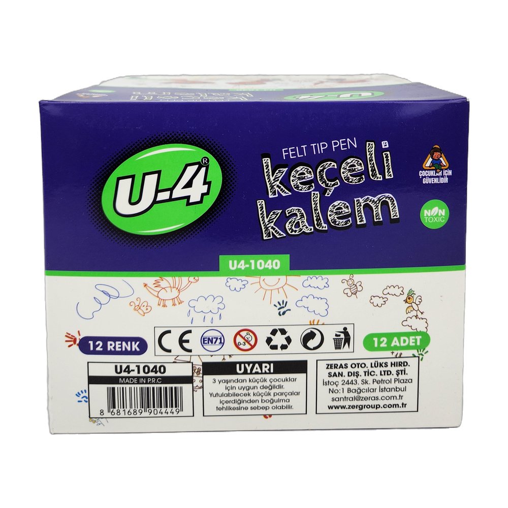 U-4 Keçeli Kalem 12 Renk*12
