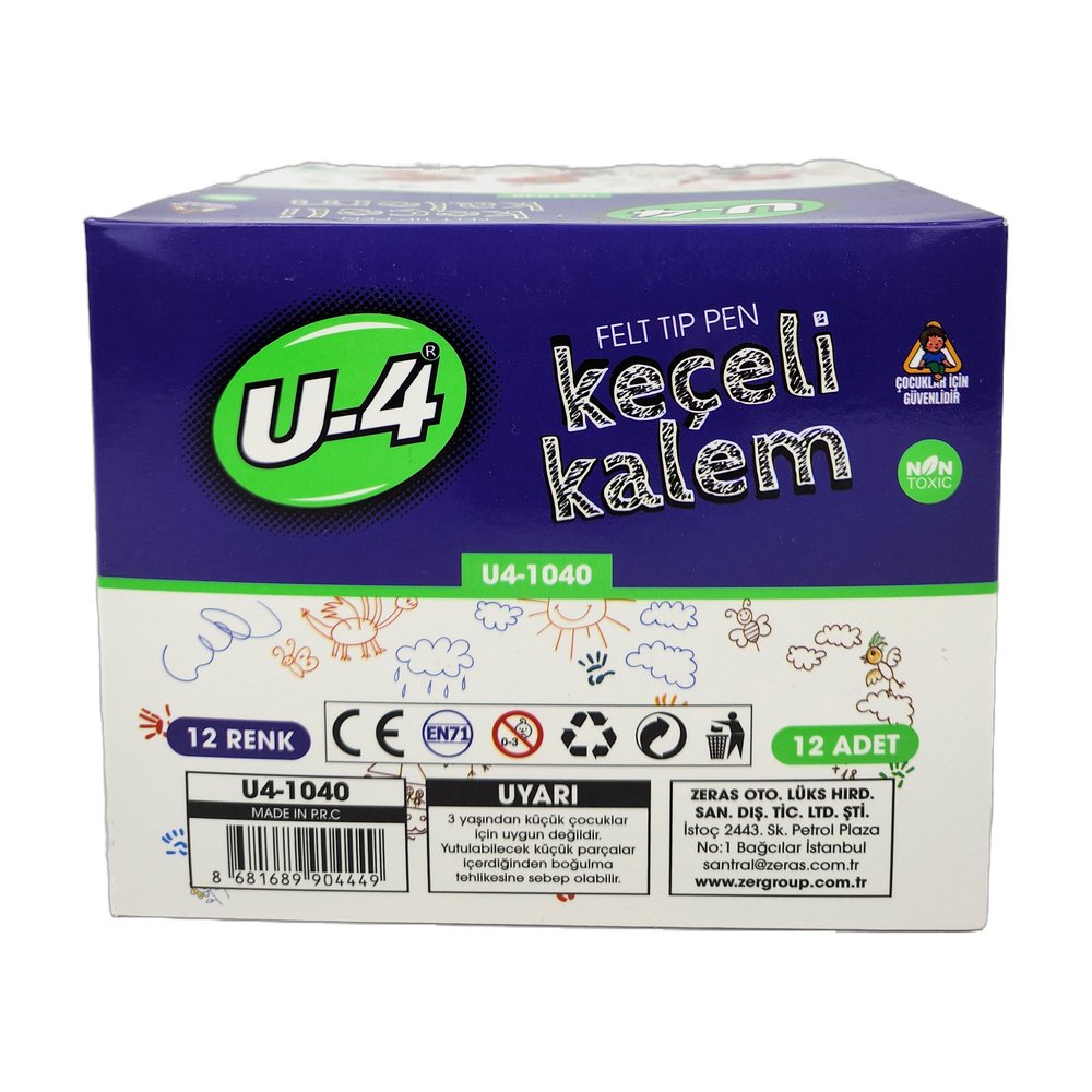 U-4 Keçeli Kalem 12 Renk*12