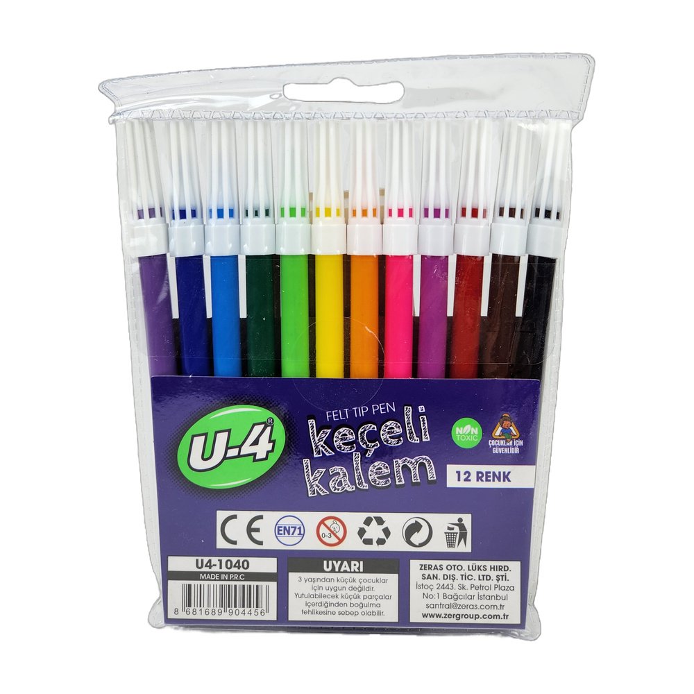 U-4 Keçeli Kalem 12 Renk*12
