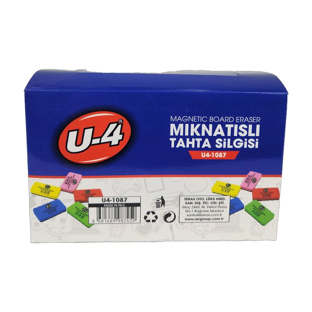 U-4 Mıknatıslı Tahta Silgisi U4-1087 x 12 Adet U-4 Mıknatıslı Tahta Silgisi U4-1087 x 12 Adet
