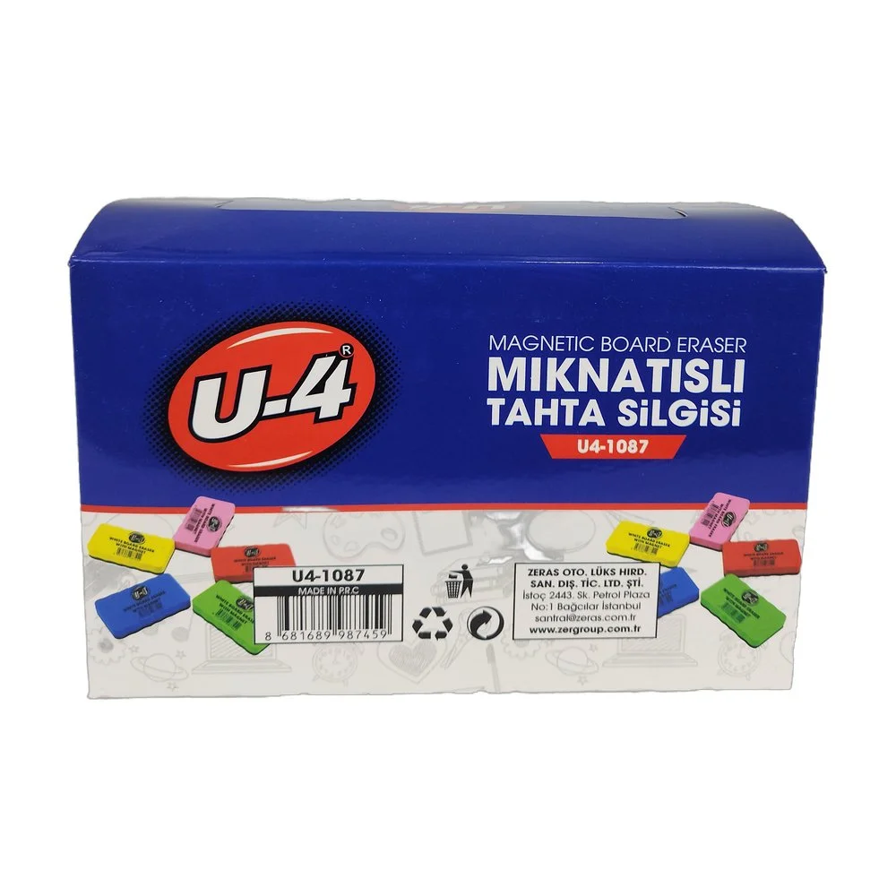 U-4 Mıknatıslı Tahta Silgisi U4-1087 x 12 Adet U-4 Mıknatıslı Tahta Silgisi U4-1087 x 12 Adet