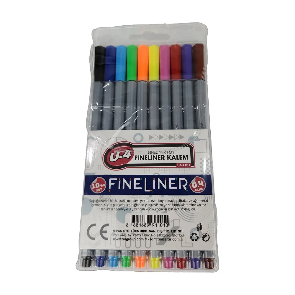 U-4 FineLiner 10 Renk Kalem (U4-1104) x 12 Adet U-4 FineLiner 10 Renk Kalem (U4-1104) x 12 Adet