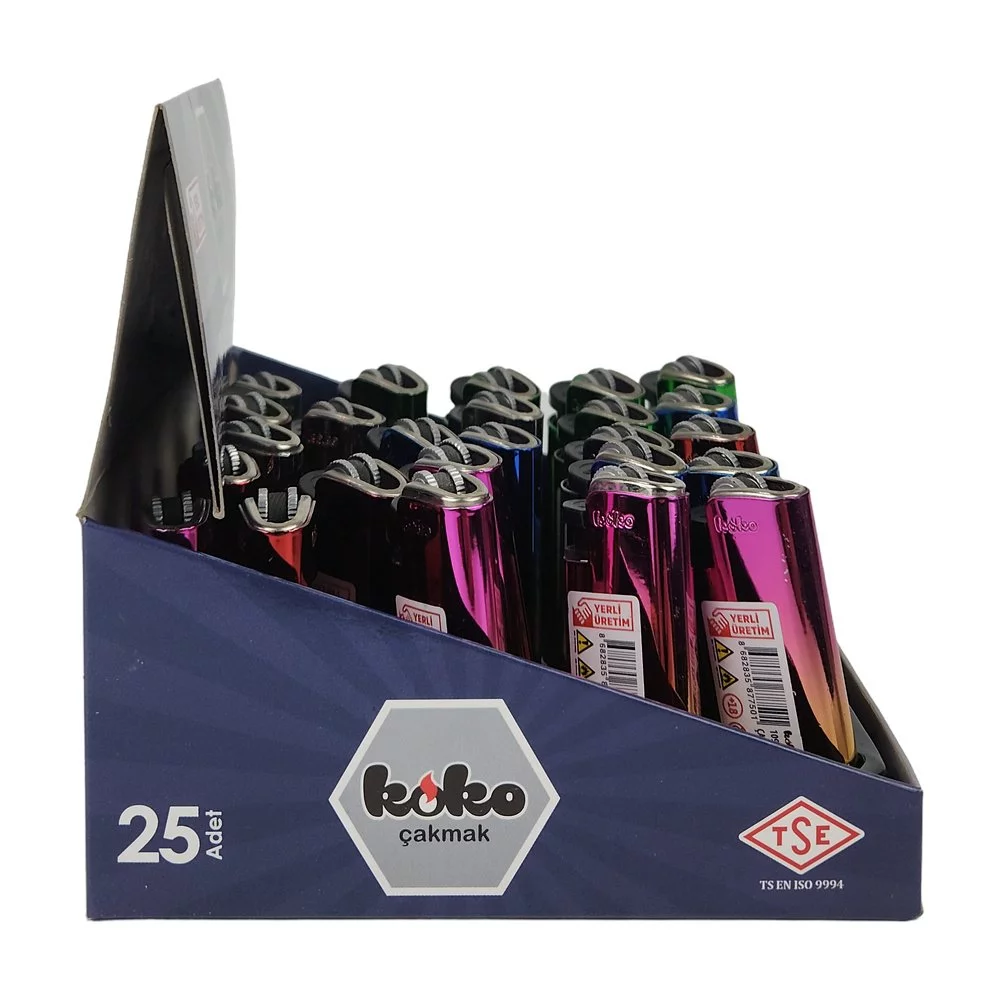 Koko Metal Taşlı Çakmak*25 Koko Metal Taşlı Çakmak*25