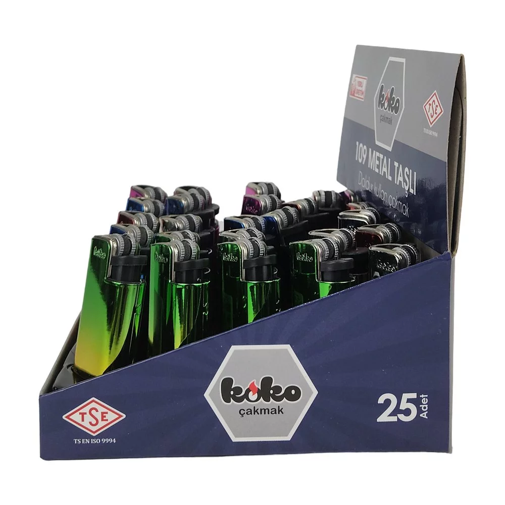 Koko Metal Taşlı Çakmak*25 Koko Metal Taşlı Çakmak*25