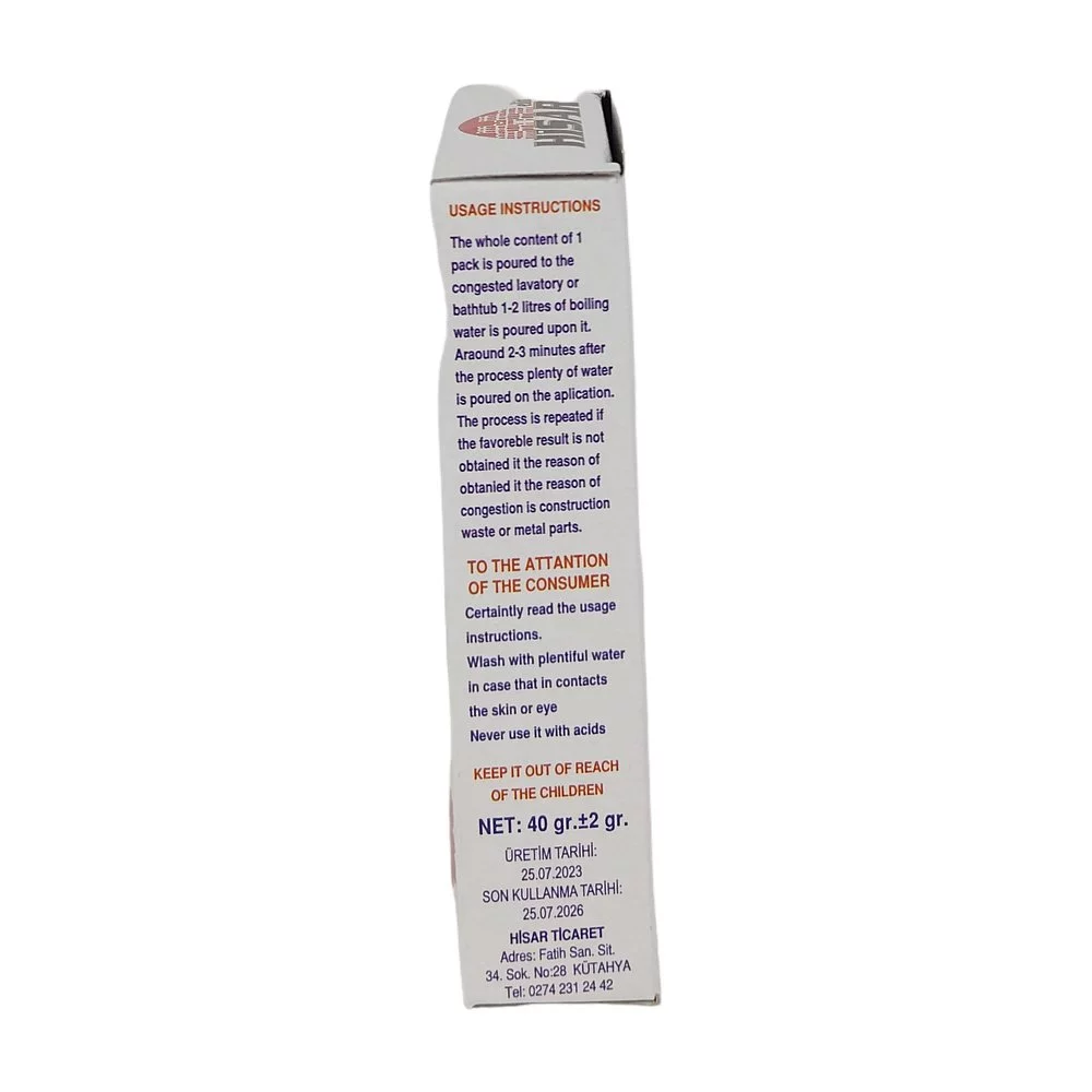Hisar Elit Lavabo Açıcı 40 gr x 24 Adet Hisar Elit Lavabo Açıcı 40 gr x 24 Adet