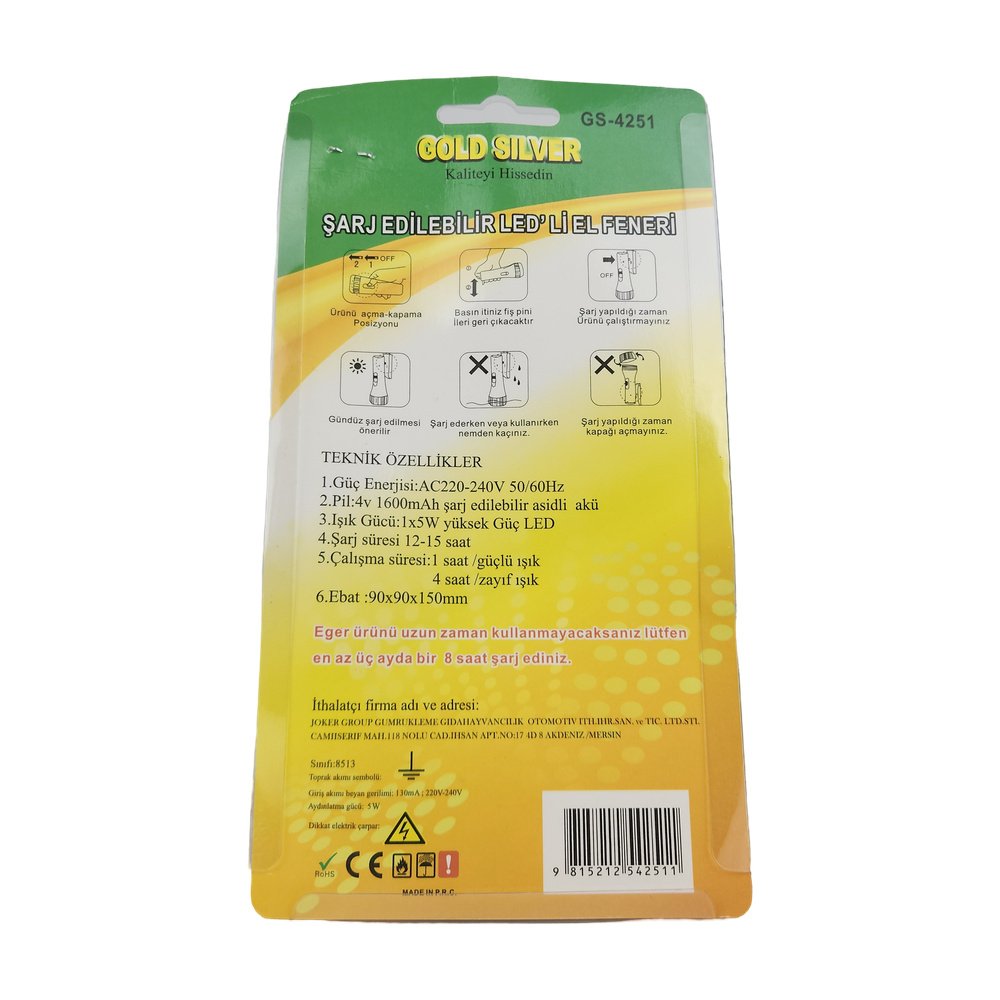 Gold Silver Gs-4251 Kambur Fener 5W Gold Silver Gs-4251 Kambur Fener 5W
