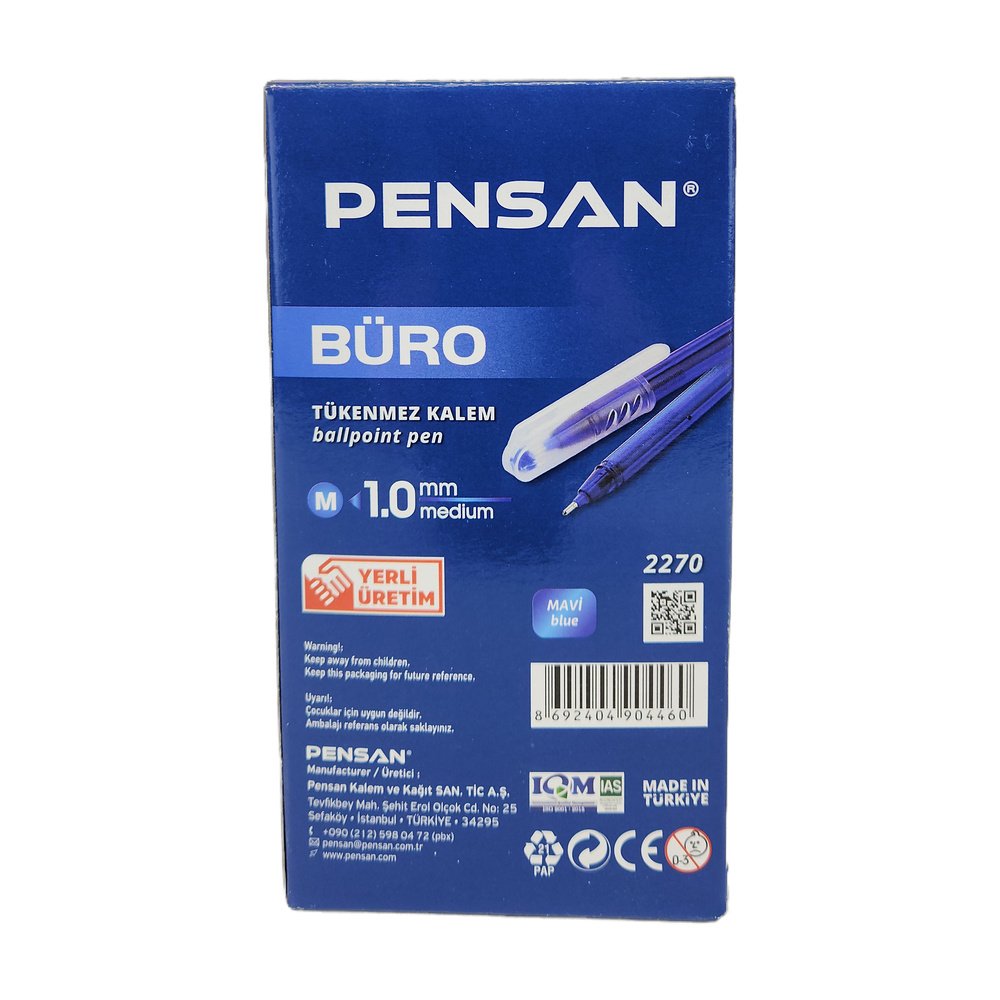 Pensan Büro Tükenmez Mavi*50Ad