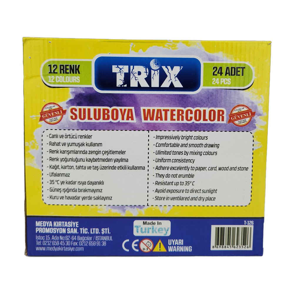 Suluboya 12 Renk Trix*24