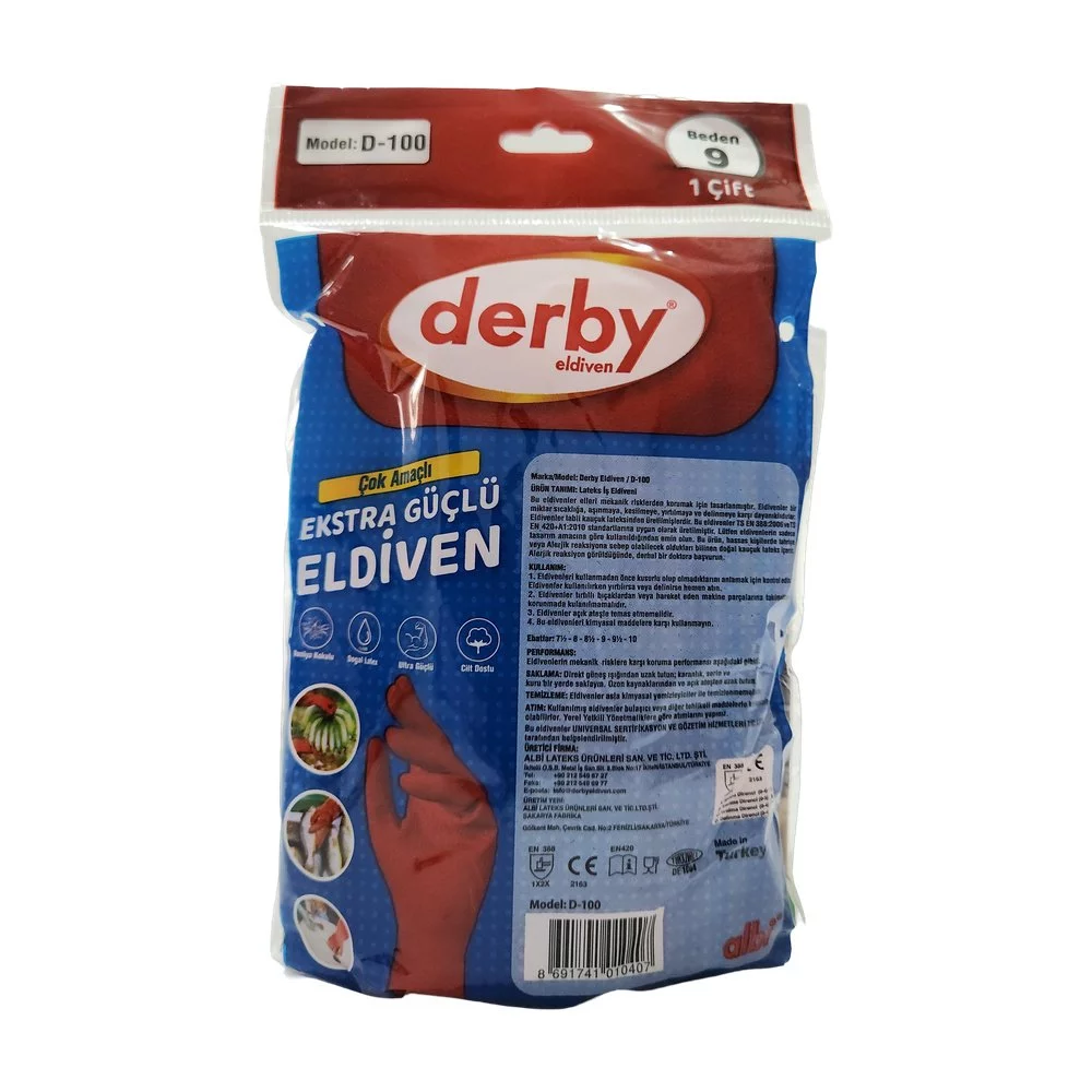 Derby Bulaşık Eldiven No:9 Derby Bulaşık Eldiven No:9