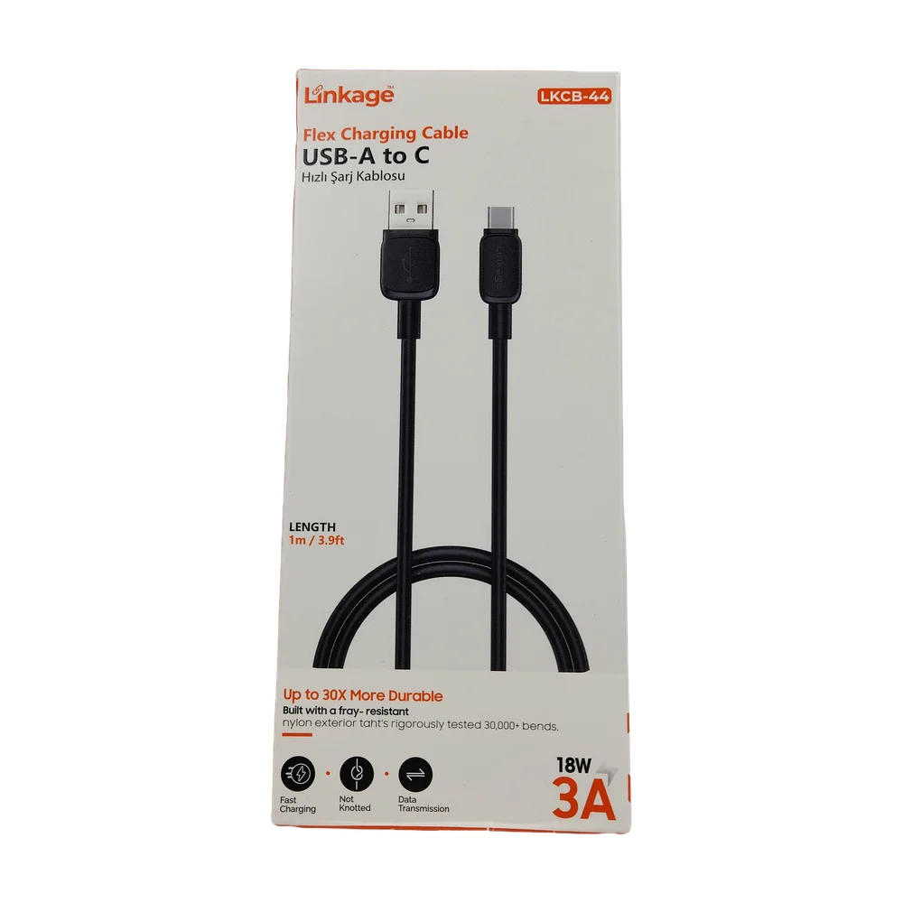 Usb To Type-C Şarj Kablosu 3A-1Mt (Lkcb-44) Geniş Uç