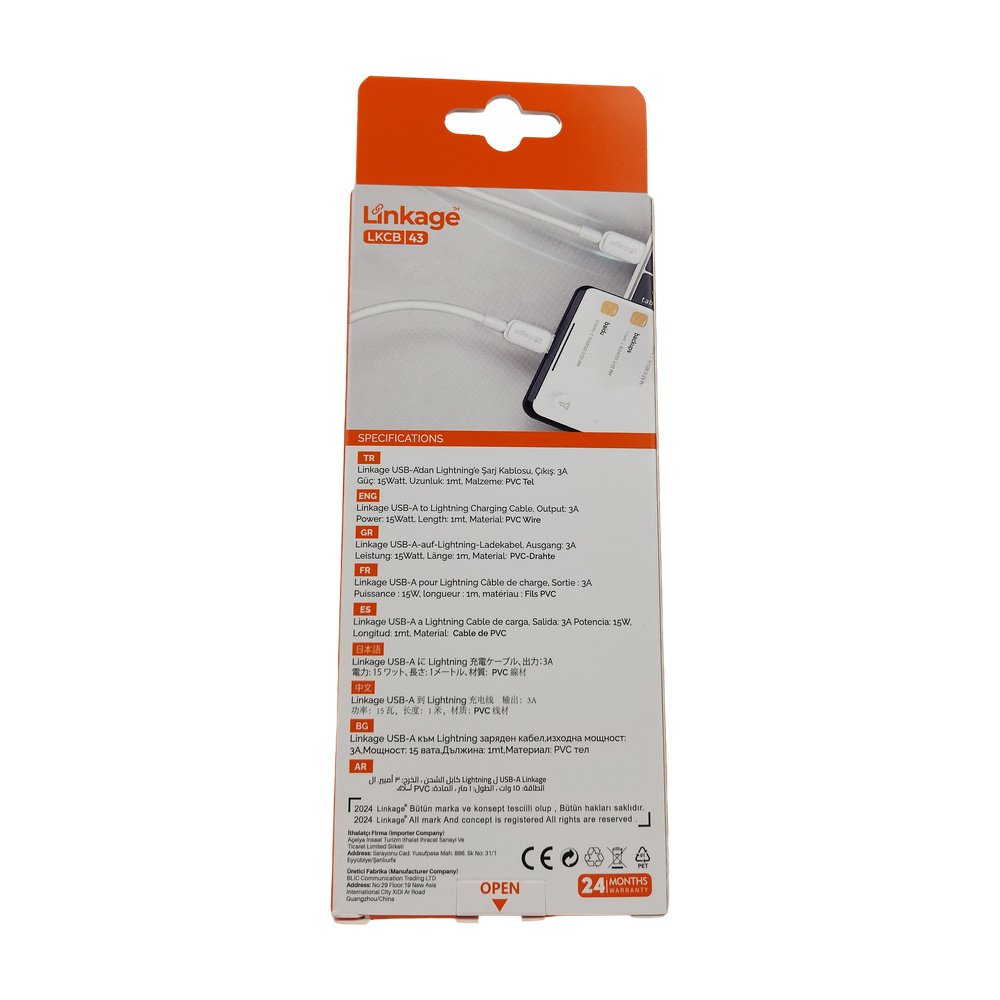 Şarj Kablosu Lightning - 3.0A - LKCB-43 (Iphone Hızlı Şarj) Şarj Kablosu Lightning - 3.0A - LKCB-43 (Iphone Hızlı Şarj)