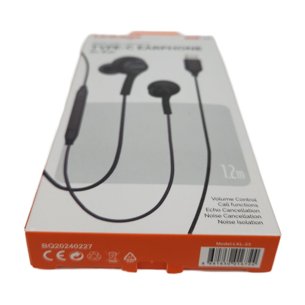Kulaklık TYPE-C Girişli 1.2M Kulak İçi LKL-23 Kulaklık TYPE-C Girişli 1.2M Kulak İçi LKL-23