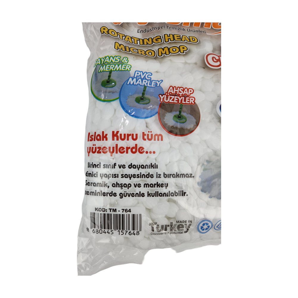 Viomax Döner Başlıklı Mikro Mop Yedeği Tm-764 Viomax Döner Başlıklı Mikro Mop Yedeği Tm-764