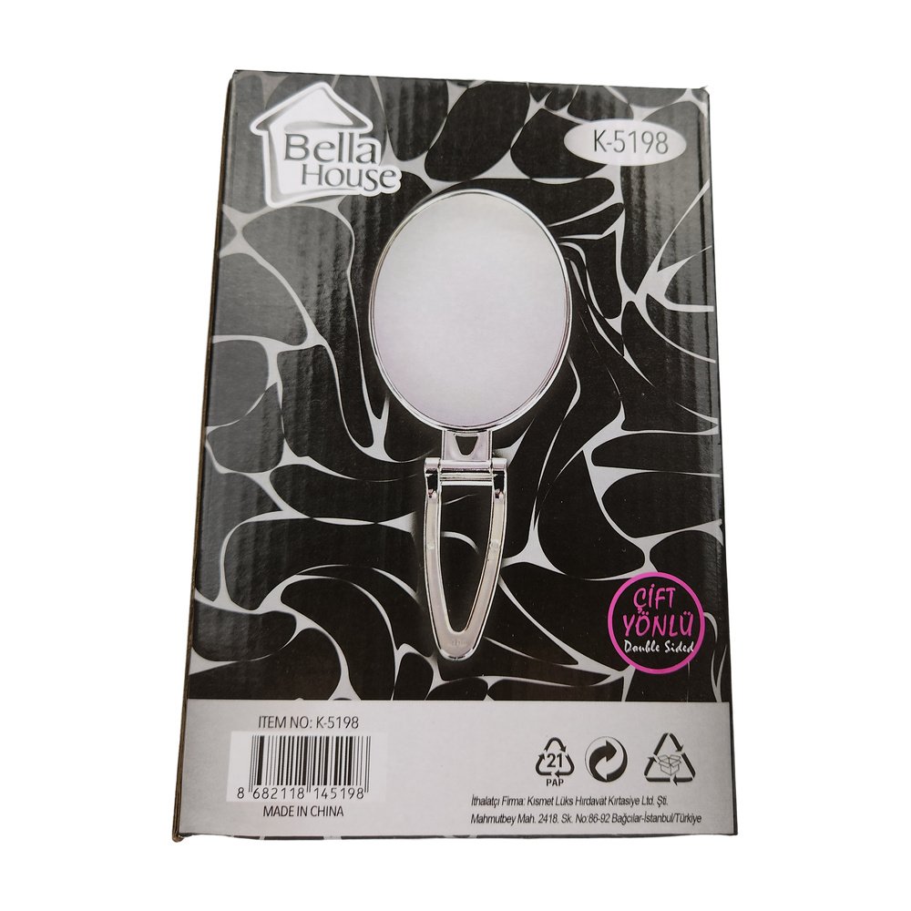 Çift Yönlü Makyaj Aynası Sılver Oval K-5198 Çift Yönlü Makyaj Aynası Sılver Oval K-5198