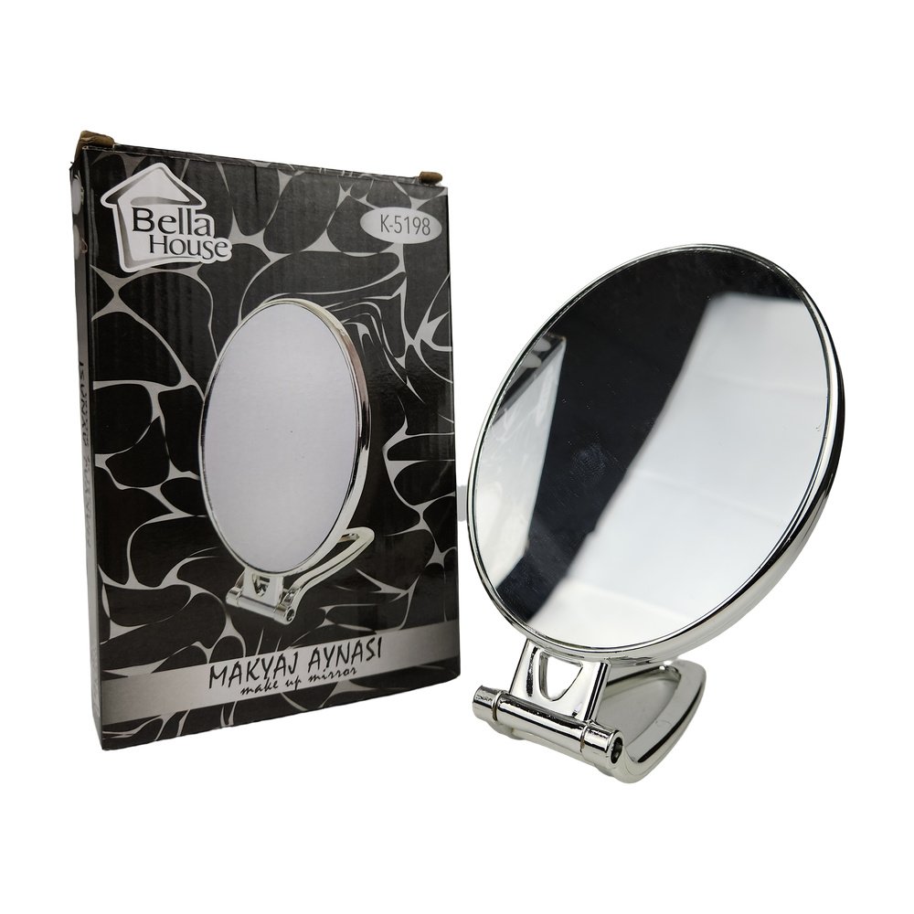 Çift Yönlü Makyaj Aynası Sılver Oval K-5198 Çift Yönlü Makyaj Aynası Sılver Oval K-5198