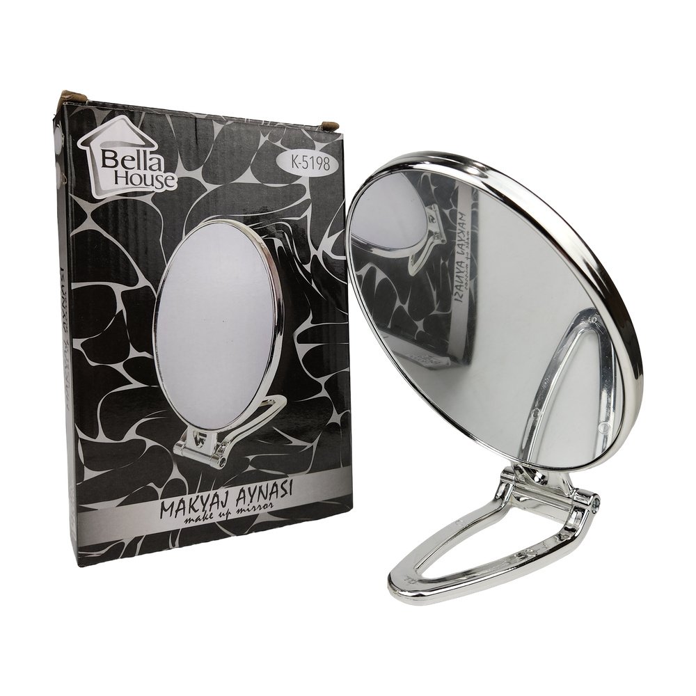 Çift Yönlü Makyaj Aynası Sılver Oval K-5198 Çift Yönlü Makyaj Aynası Sılver Oval K-5198