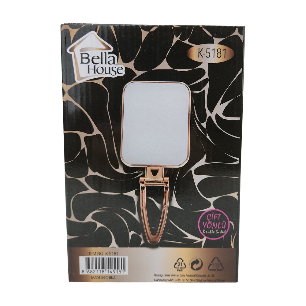 Çift Yönlü Makyaj Aynası Gold Dörtgen K-5181 Çift Yönlü Makyaj Aynası Gold Dörtgen K-5181