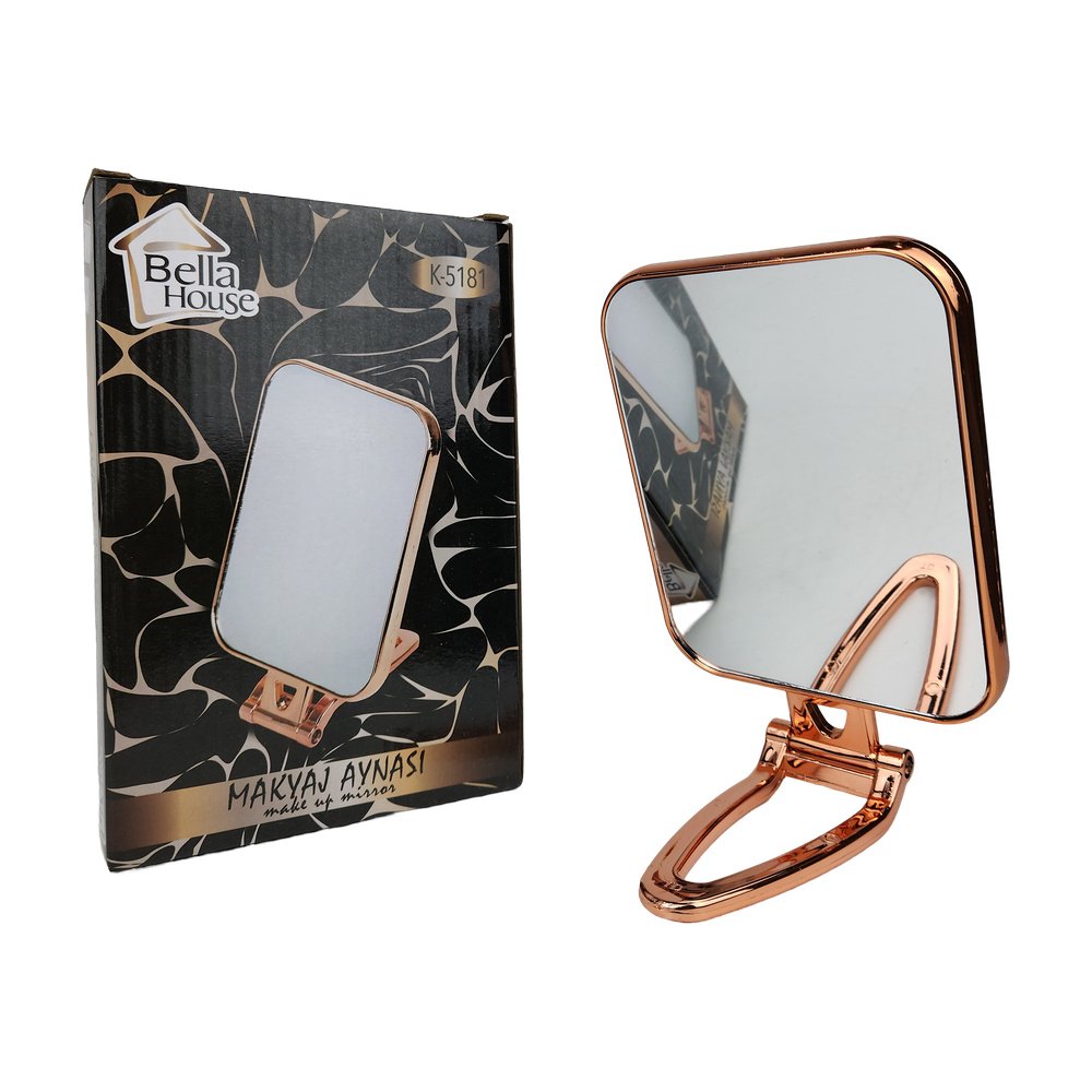 Çift Yönlü Makyaj Aynası Gold Dörtgen K-5181 Çift Yönlü Makyaj Aynası Gold Dörtgen K-5181