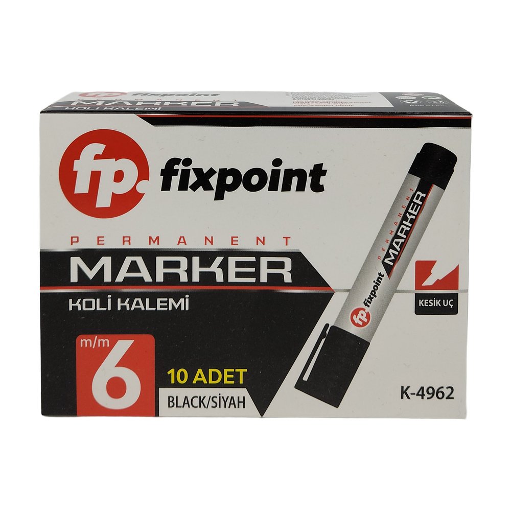 Fixpoint Koli Kalemi 6Mm Siyah K- 4962 X 10 Adet Fixpoint Koli Kalemi 6Mm Siyah K- 4962 X 10 Adet